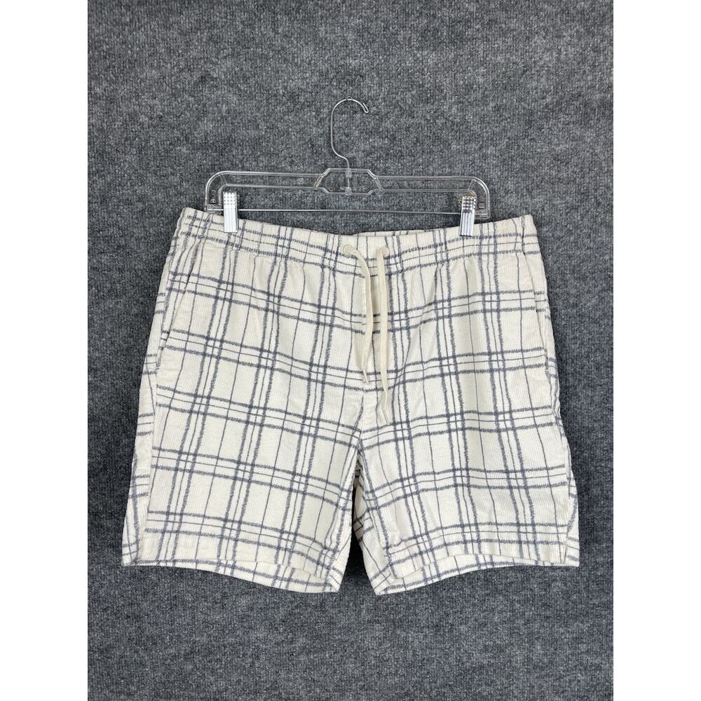 PacSun‎ Grey & White Plaid Corduroy Volley Shorts Size L